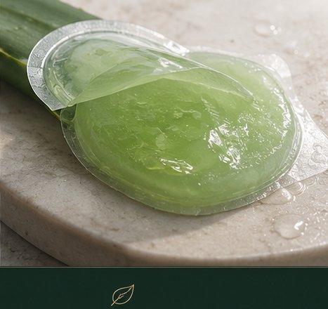 Aloe gel emerging from the capsule