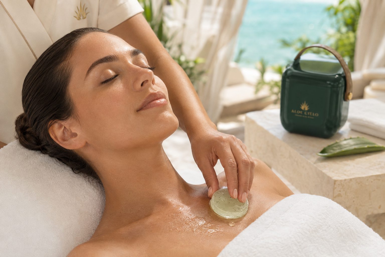 The Aloe Cielo service ritual in motion